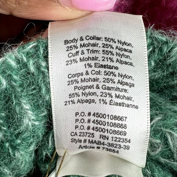 🟣🟣🟣 Wilfred Free Women's Size Small Balloon Sleeve Colorblock Sweater - Picture 6 of 8